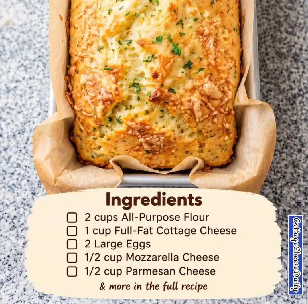Cottage Cheese Garlic Parmesan Bread
