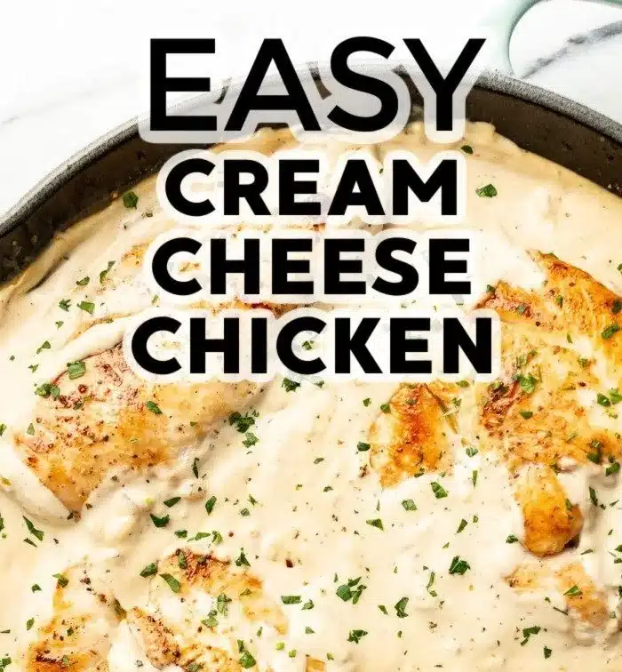 Cream Cheese Chicken dish garnished with fresh herbs