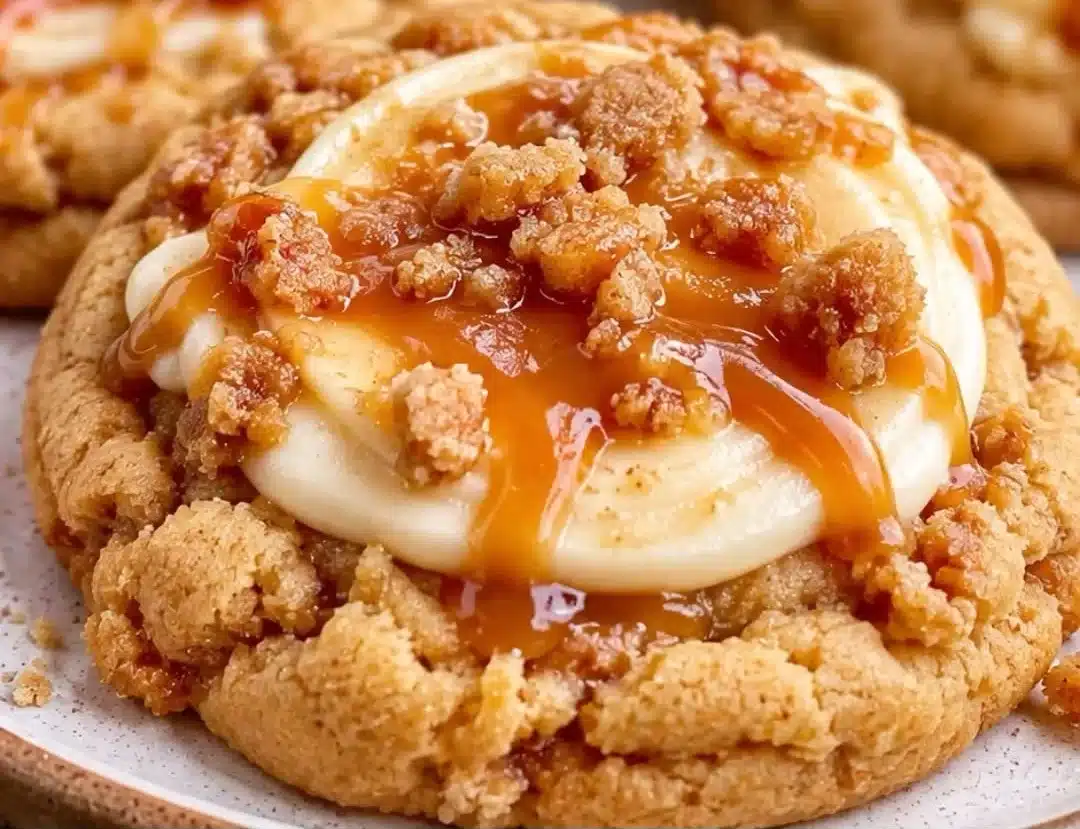 Crumbl Caramel Apple Cookies