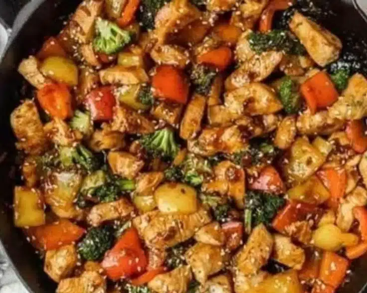 Easy Chicken Stir Fry with colorful vegetables and savory sauce