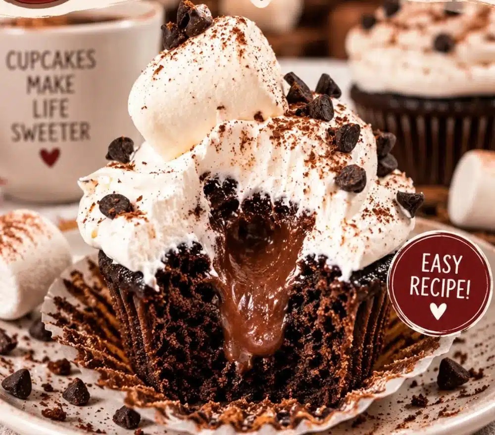 Easy Hot Cocoa Cupcakes – The Cutest Cozy Winter Cupcakes