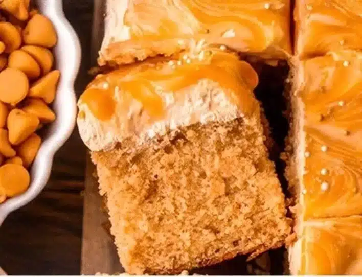 Delicious homemade Butterbeer Cake inspired by Harry Potter