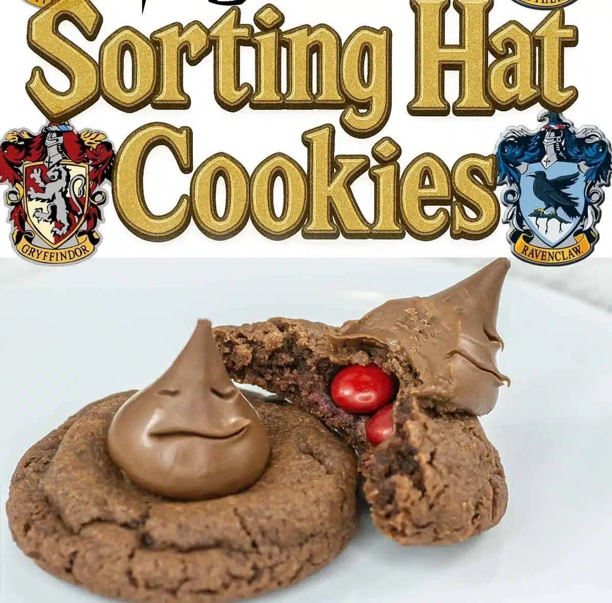 Delicious Sorting Hat Cookies inspired by Harry Potter with surprise centers