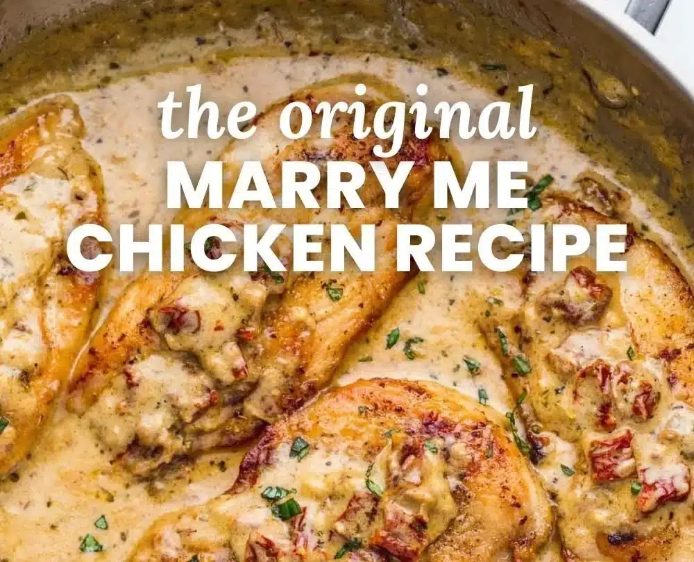 Delicious Marry Me Chicken dish garnished with herbs and served on a plate.