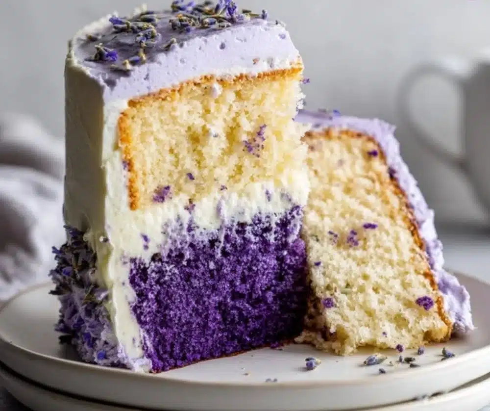 Moist Lemon Lavender Cake with Delicate Floral Frosting