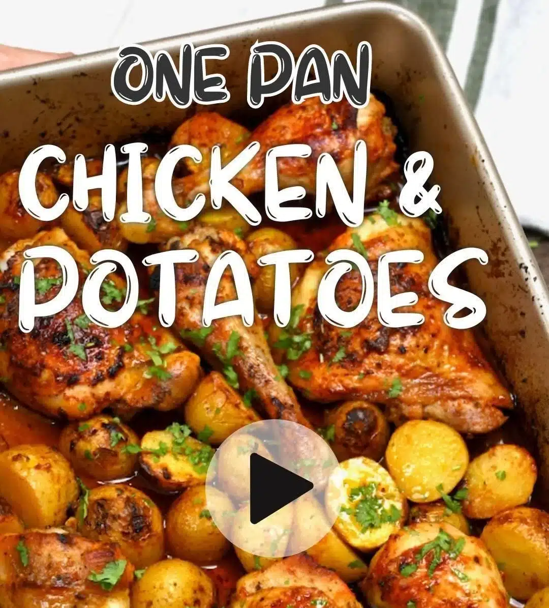 One Pan Chicken and Potatoes dish served on a plate