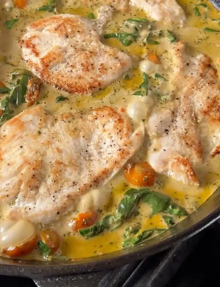 Pesto Chicken with Roasted Tomatoes & Spinach