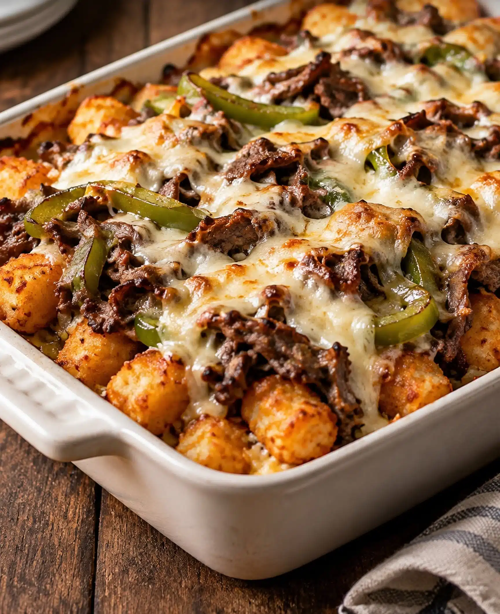 Philly Cheesesteak Tater Tot Casserole Recipe