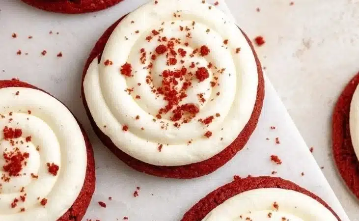 Red Velvet Cookies with Cream Cheese Frosting