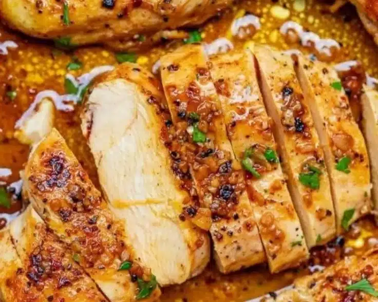 Skillet garlic butter chicken dish served on a plate