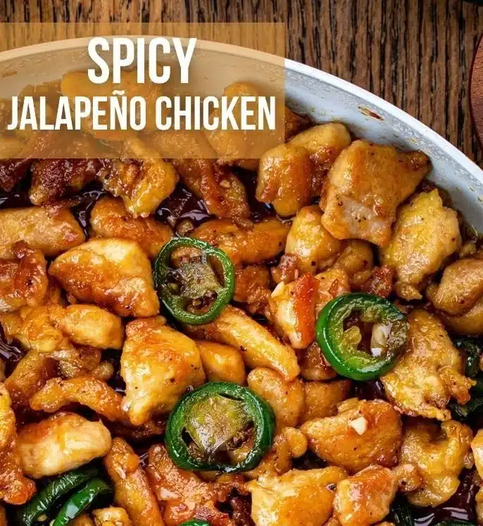 Delicious Spicy Jalapeño Chicken dish garnished with fresh herbs