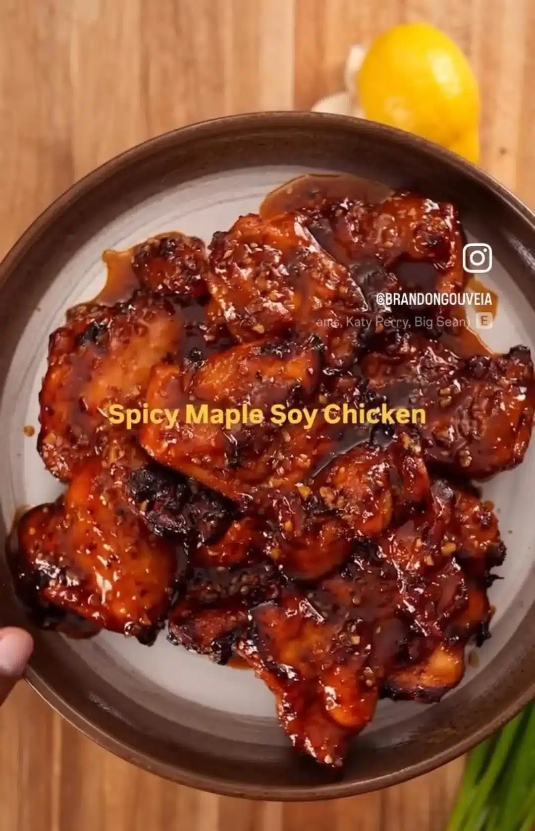 Spicy Maple Soy Chicken dish presented beautifully on a plate