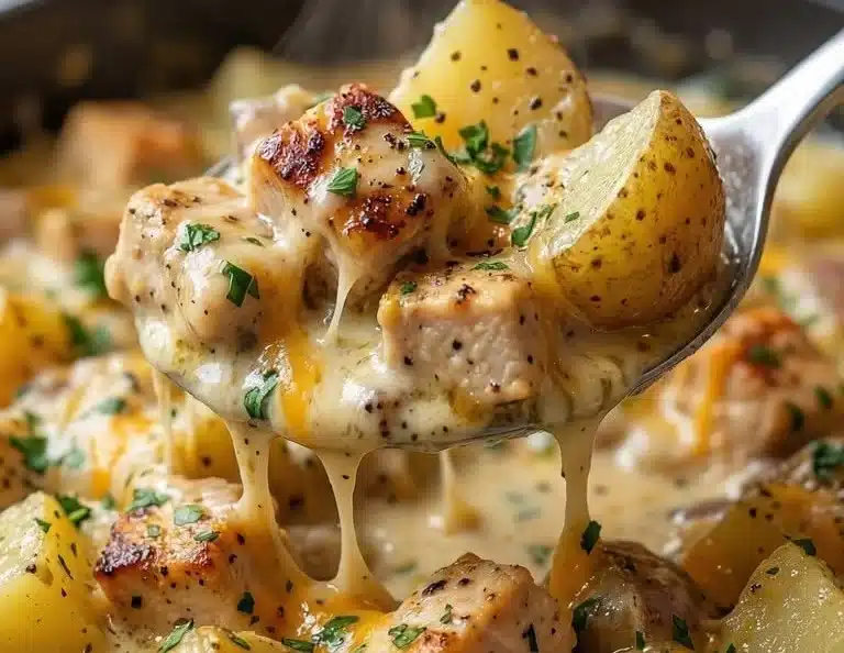 Ultimate High-Protein Creamy Garlic Chicken & Potatoes (38g Protein!) - Easy One-Pan Dinner